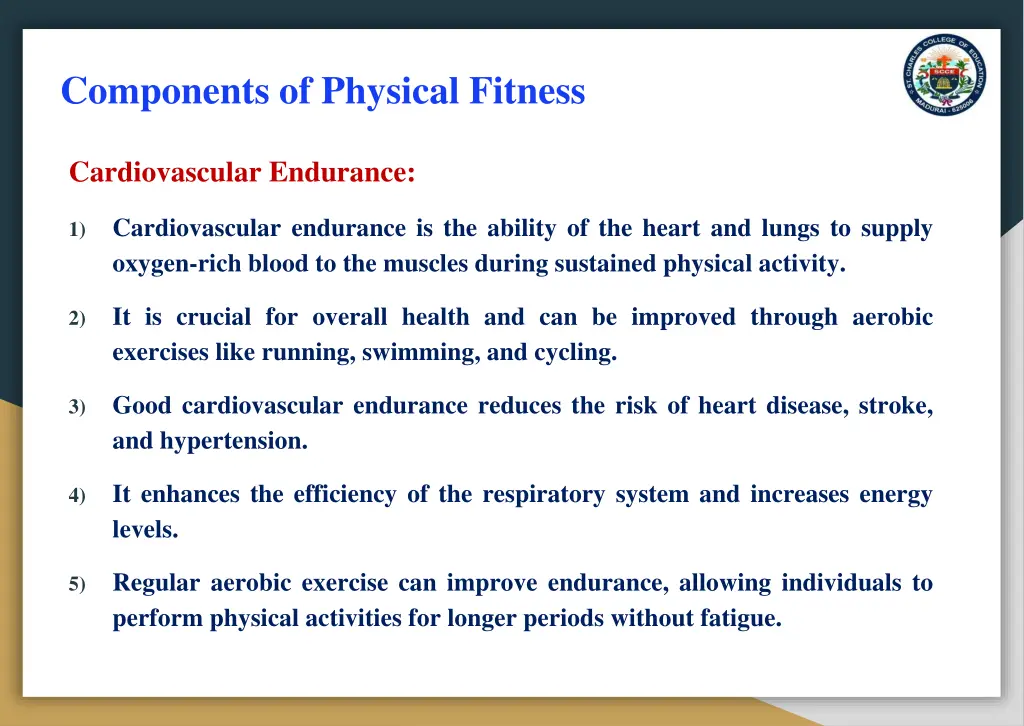 components of physical fitness