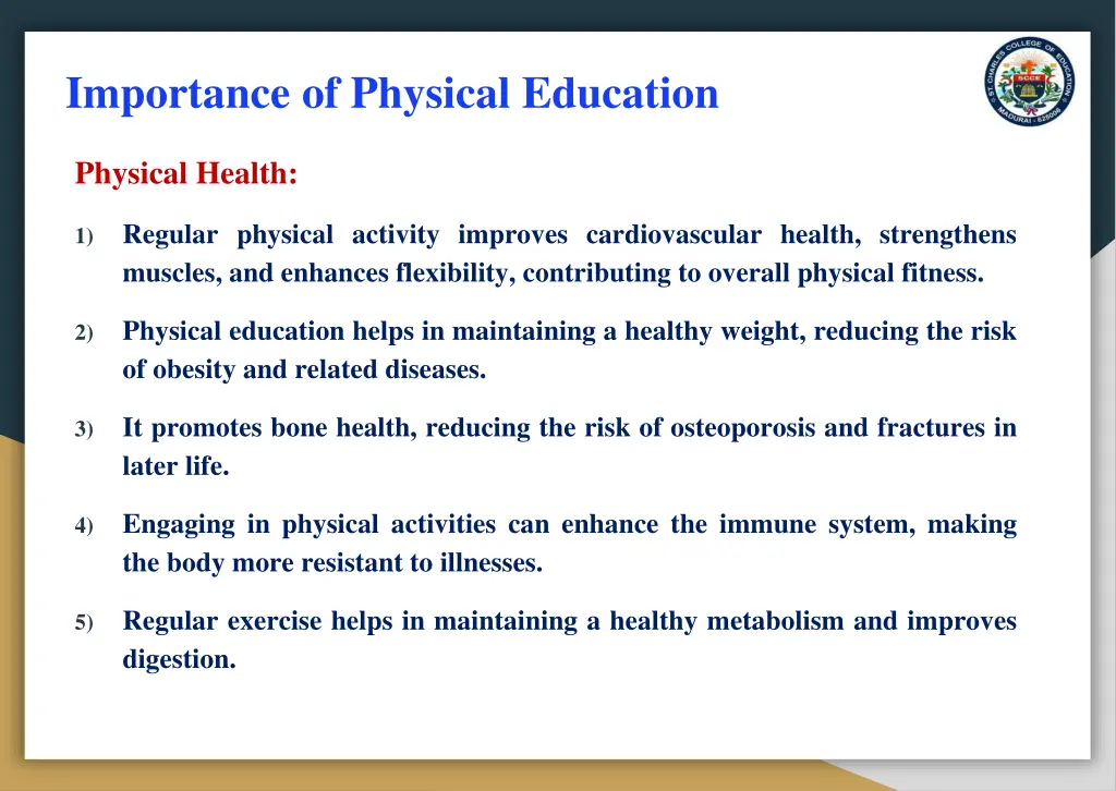 importance of physical education