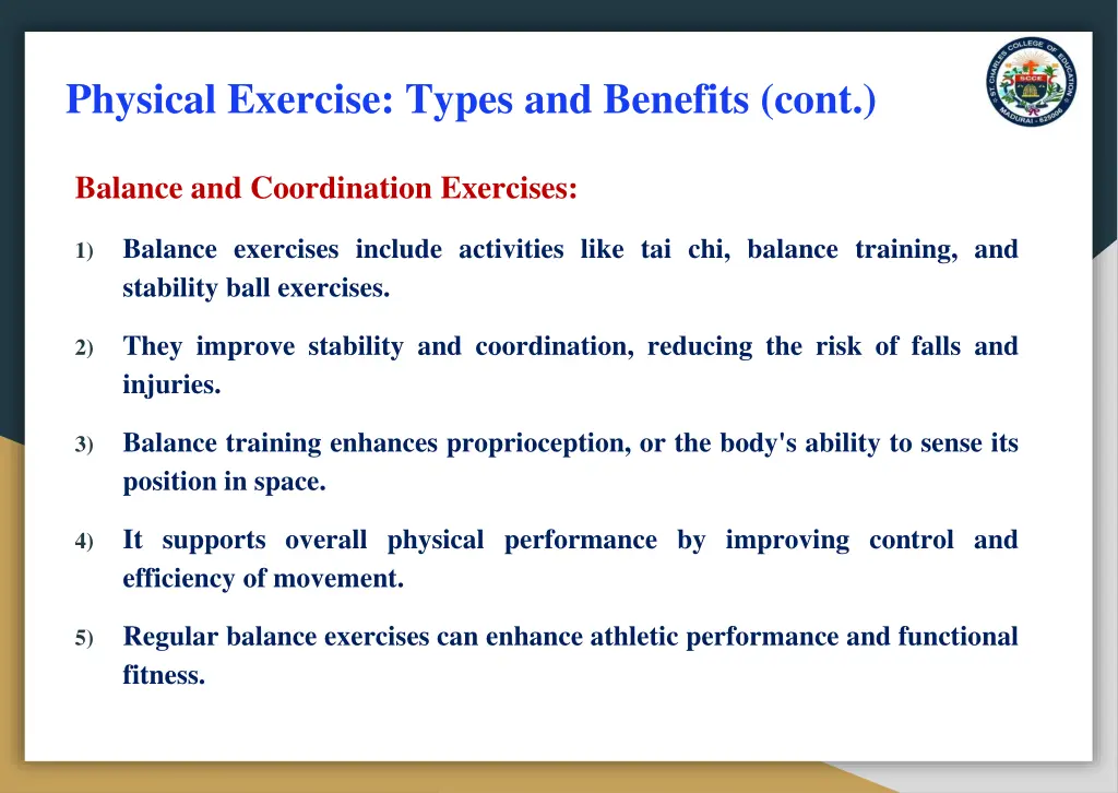 physical exercise types and benefits cont 2