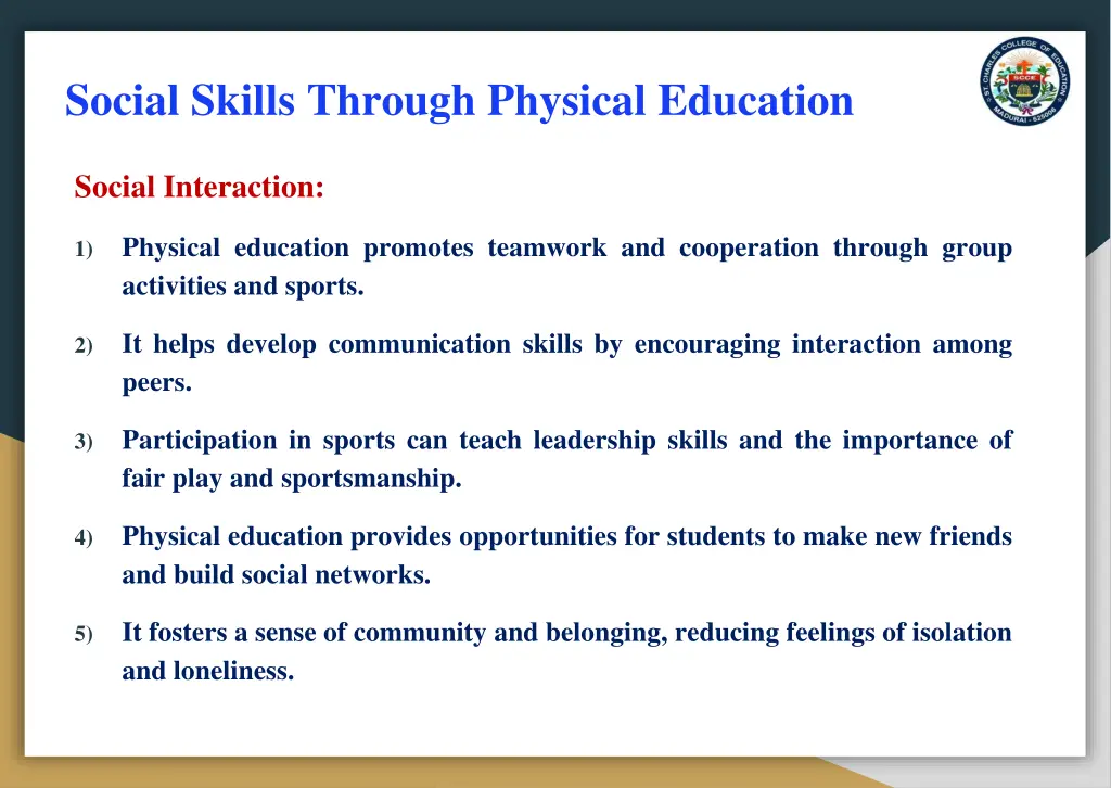 social skills through physical education