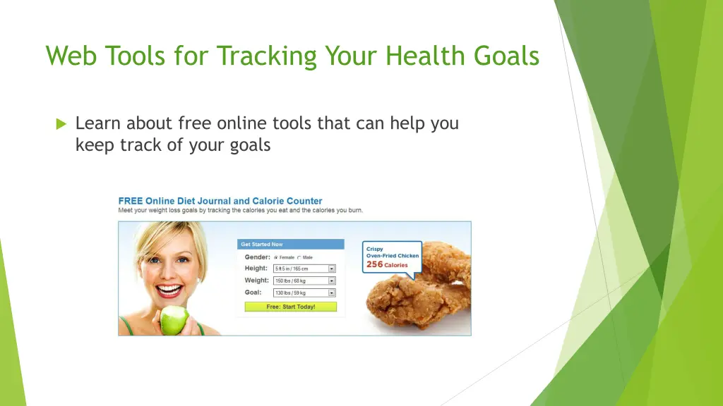 web tools for tracking your health goals