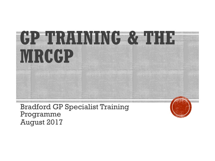 gp training the mrcgp