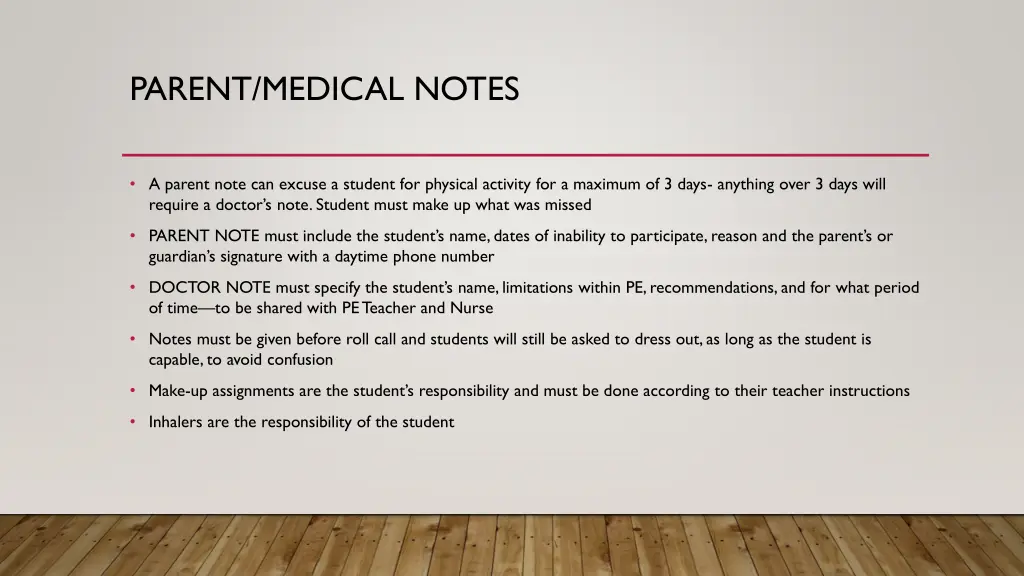 parent medical notes