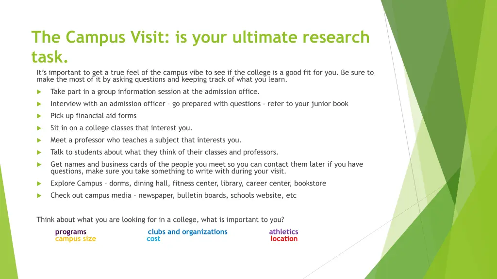 the campus visit is your ultimate research task