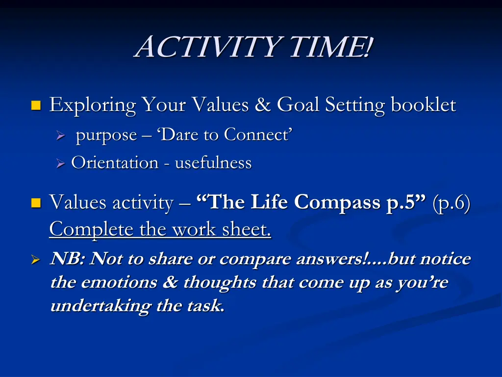 activity time