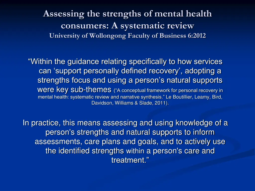 assessing the strengths of mental health