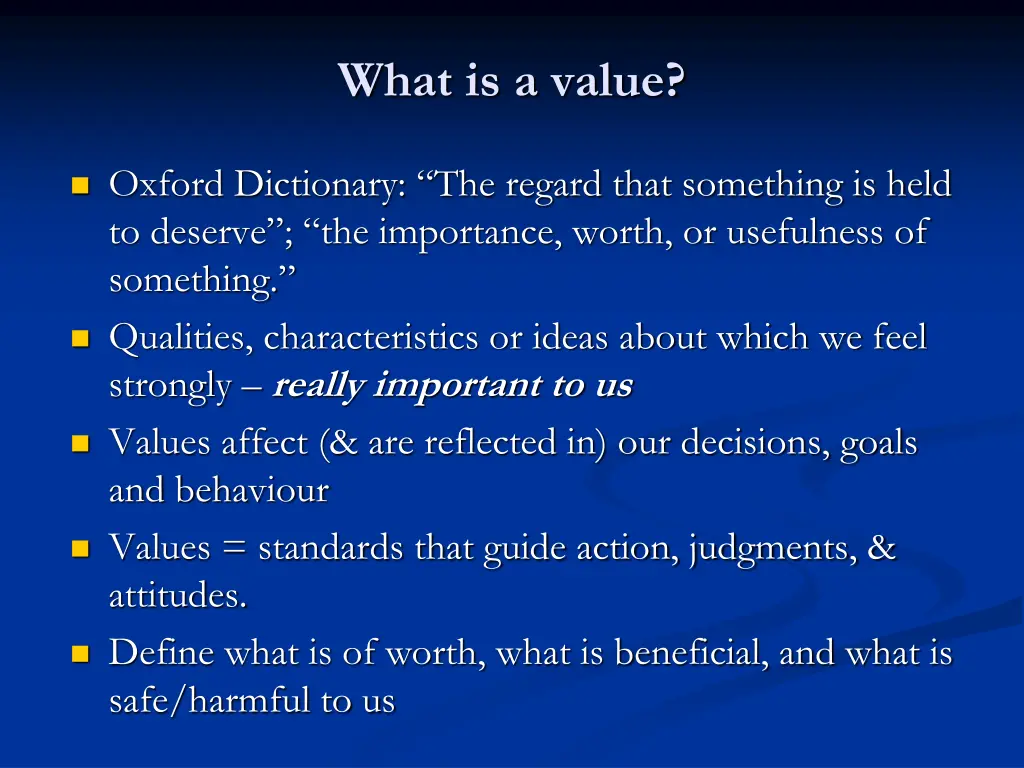 what is a value