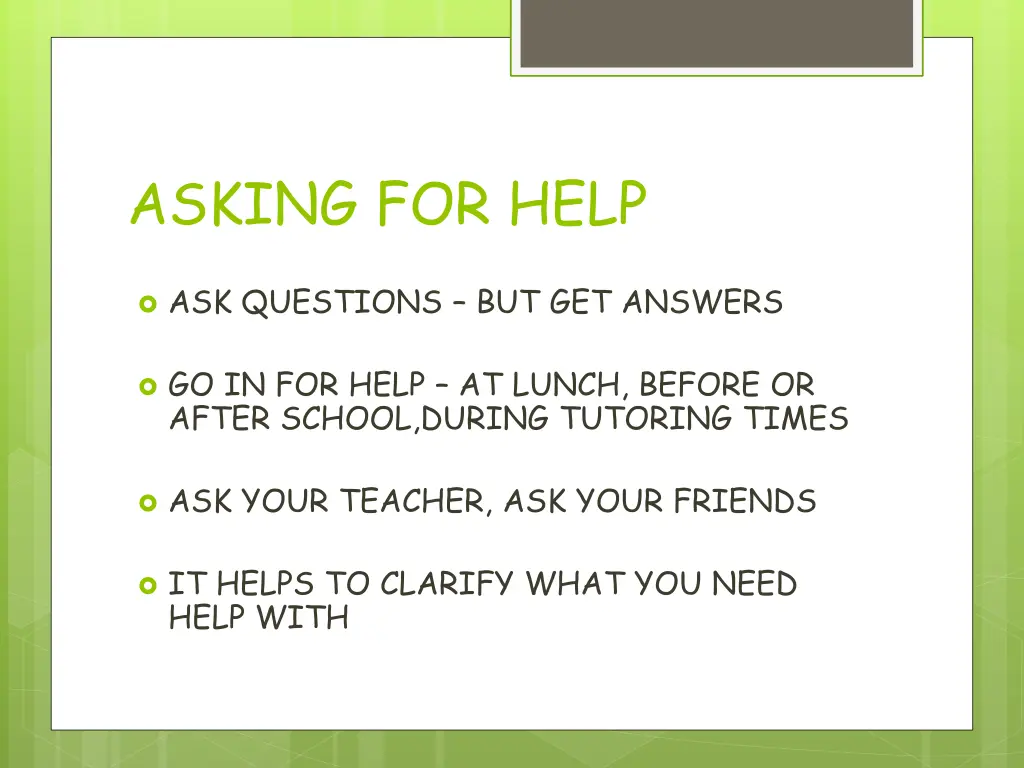 asking for help