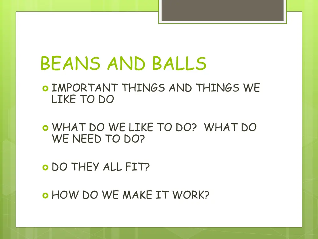 beans and balls