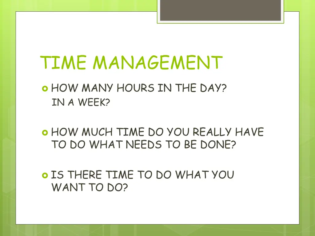 time management