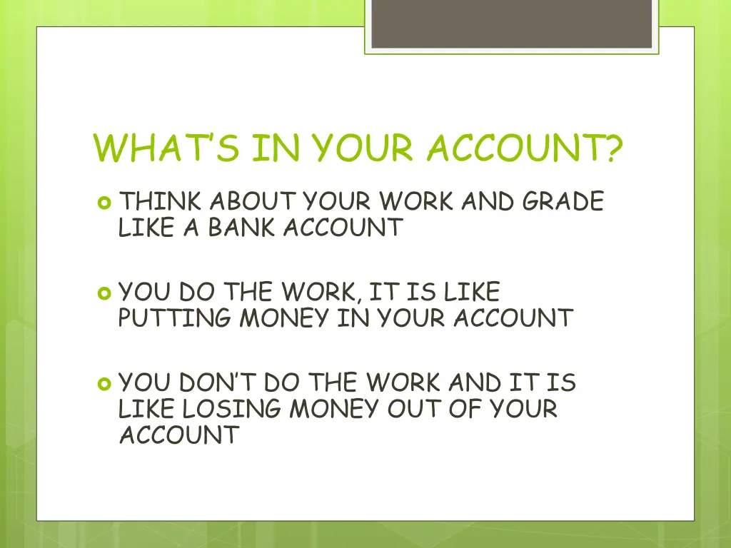 what s in your account