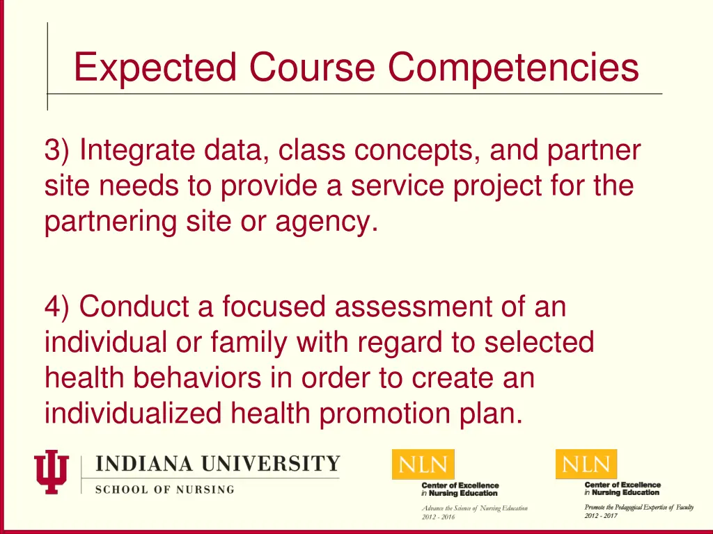expected course competencies 1