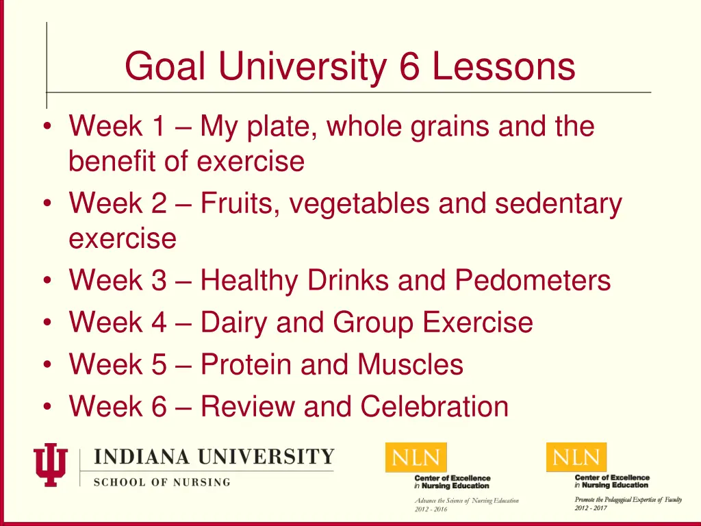 goal university 6 lessons