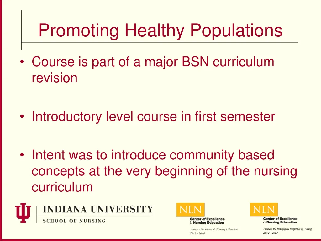 promoting healthy populations