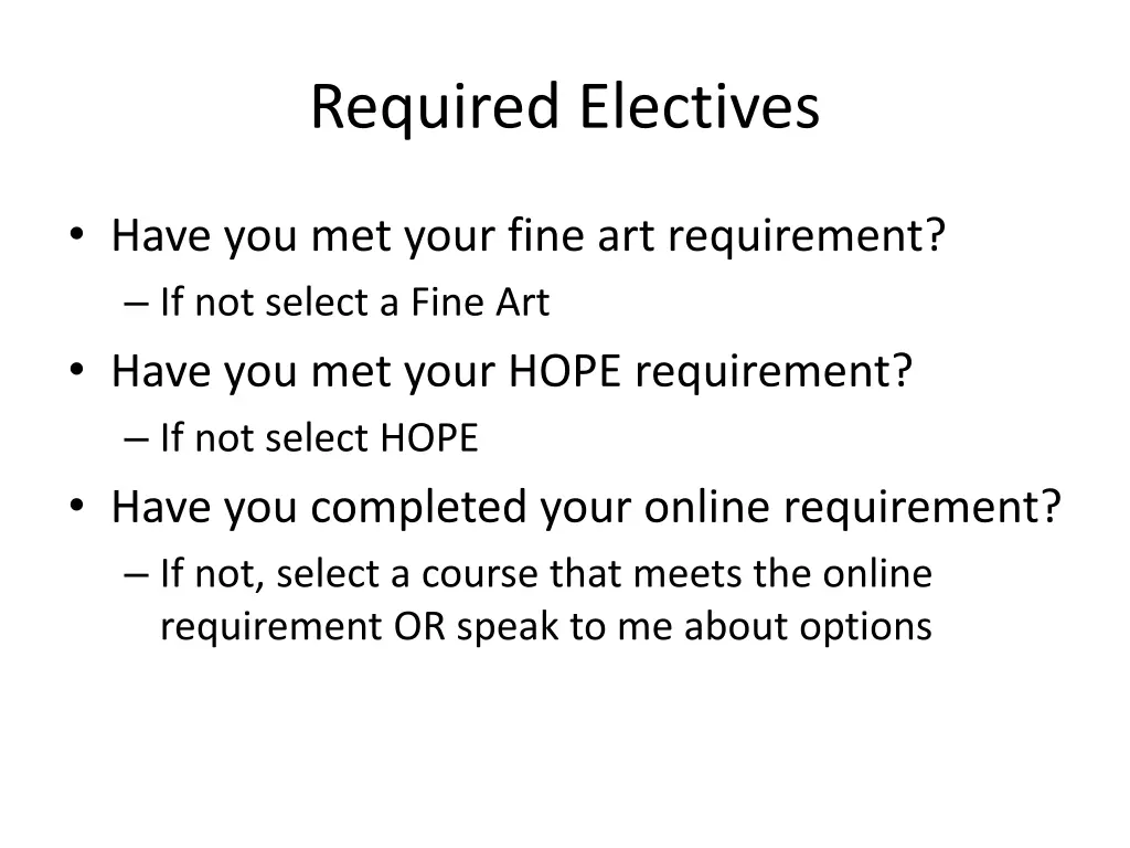 required electives