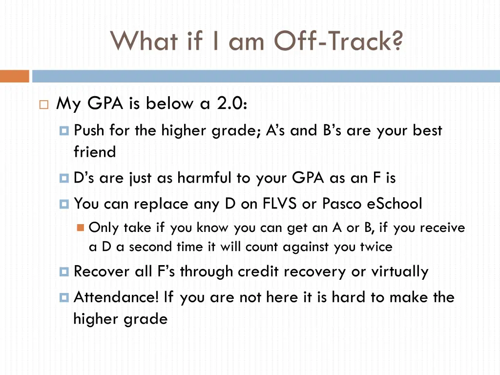 what if i am off track 1