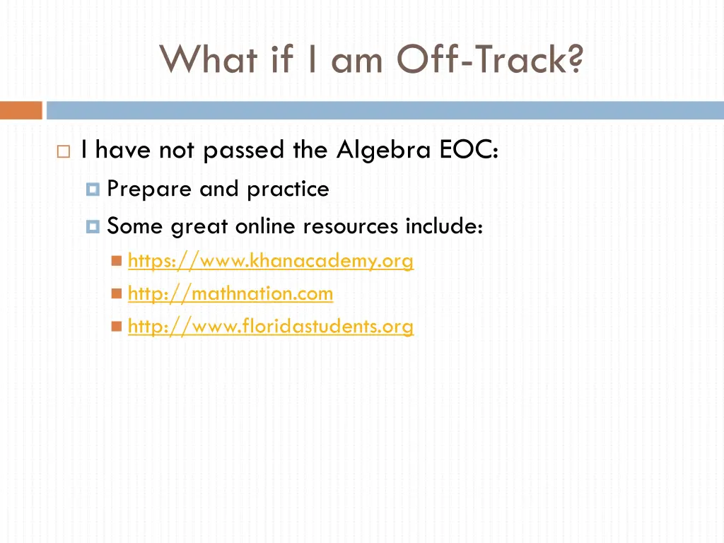 what if i am off track 2