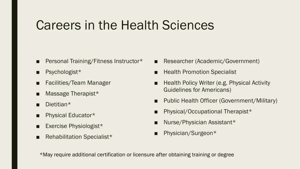 careers in the health sciences 1