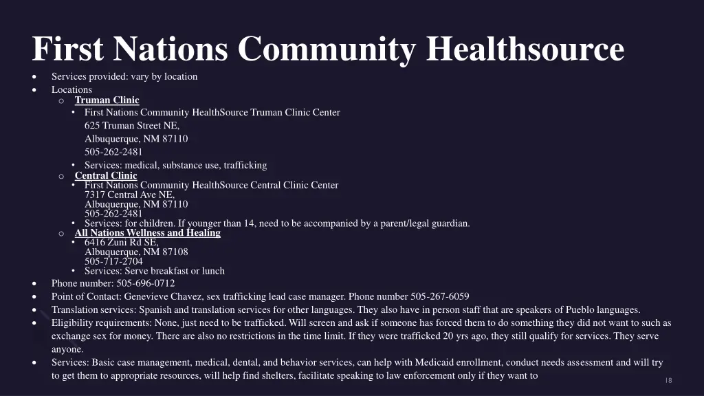 first nations community healthsource services