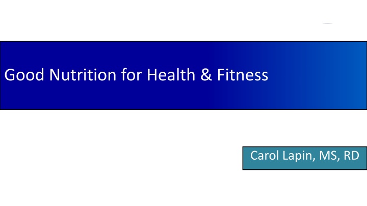 good nutrition for health fitness