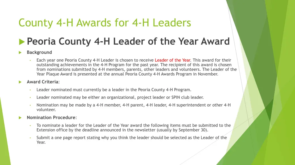 county 4 h awards for 4 h leaders