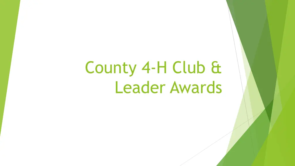 county 4 h club leader awards