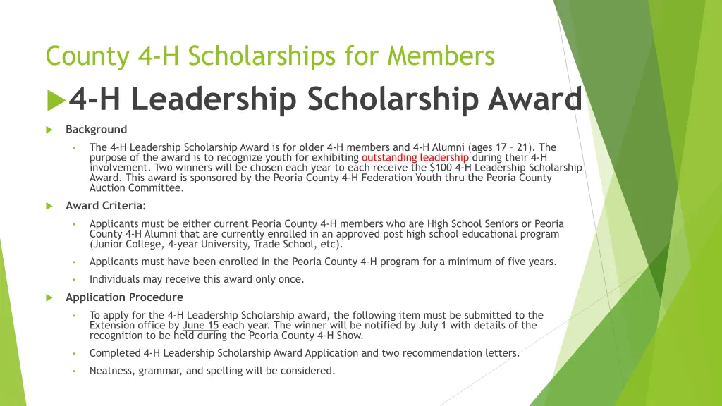 county 4 h scholarships for members 1