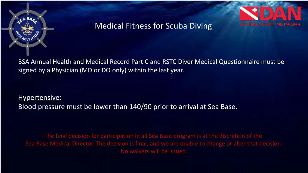 medical fitness for scuba diving 1