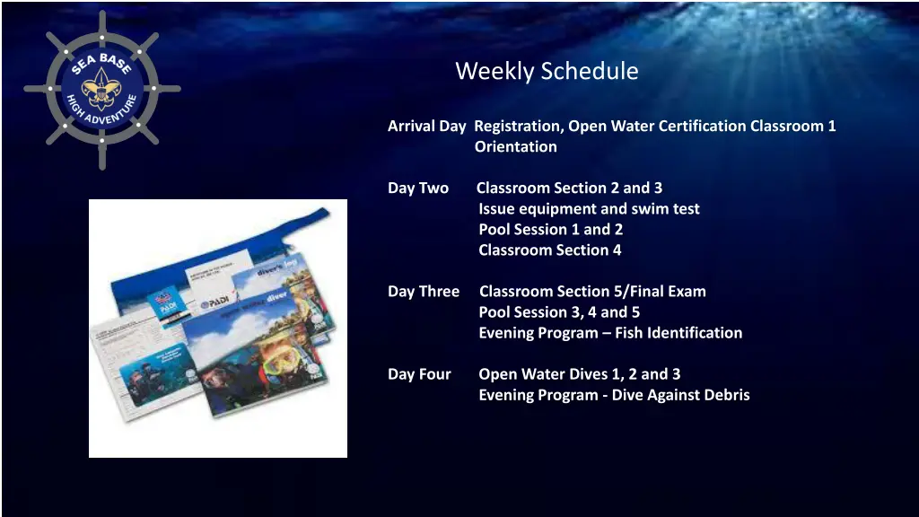 weekly schedule