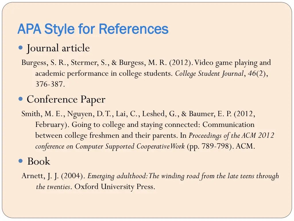 apa style for references apa style for references