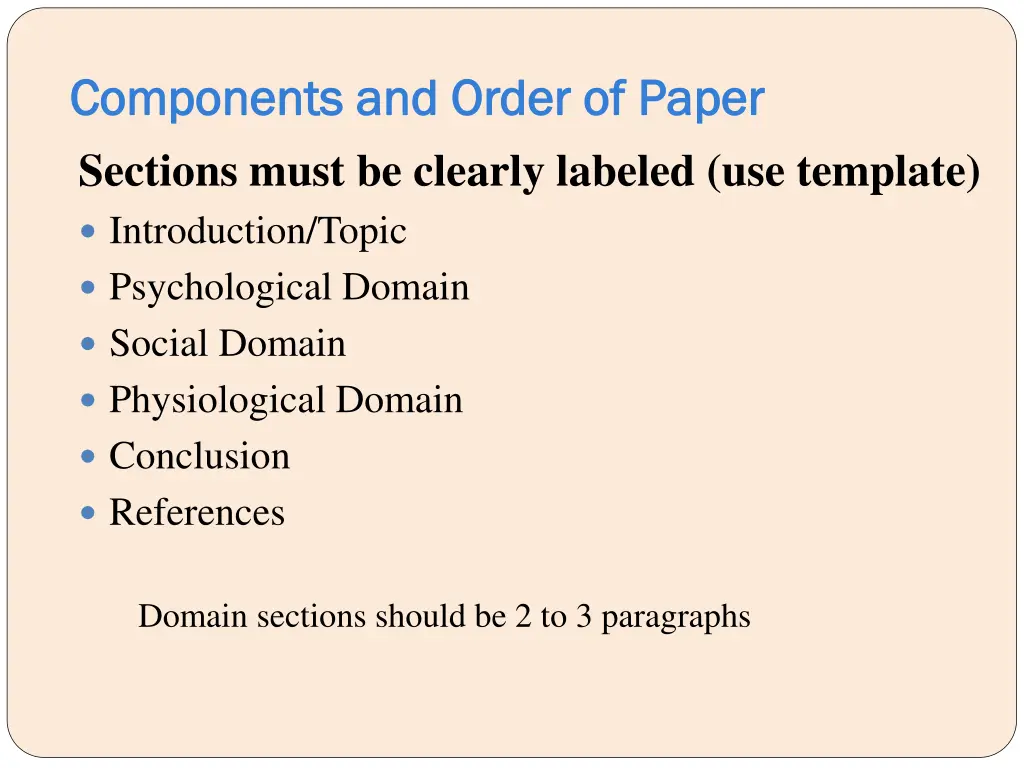 components and order of paper components