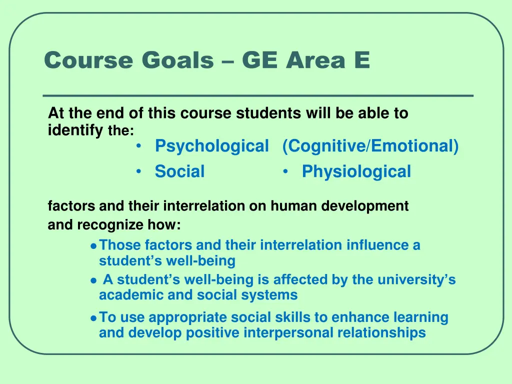 course goals ge area e