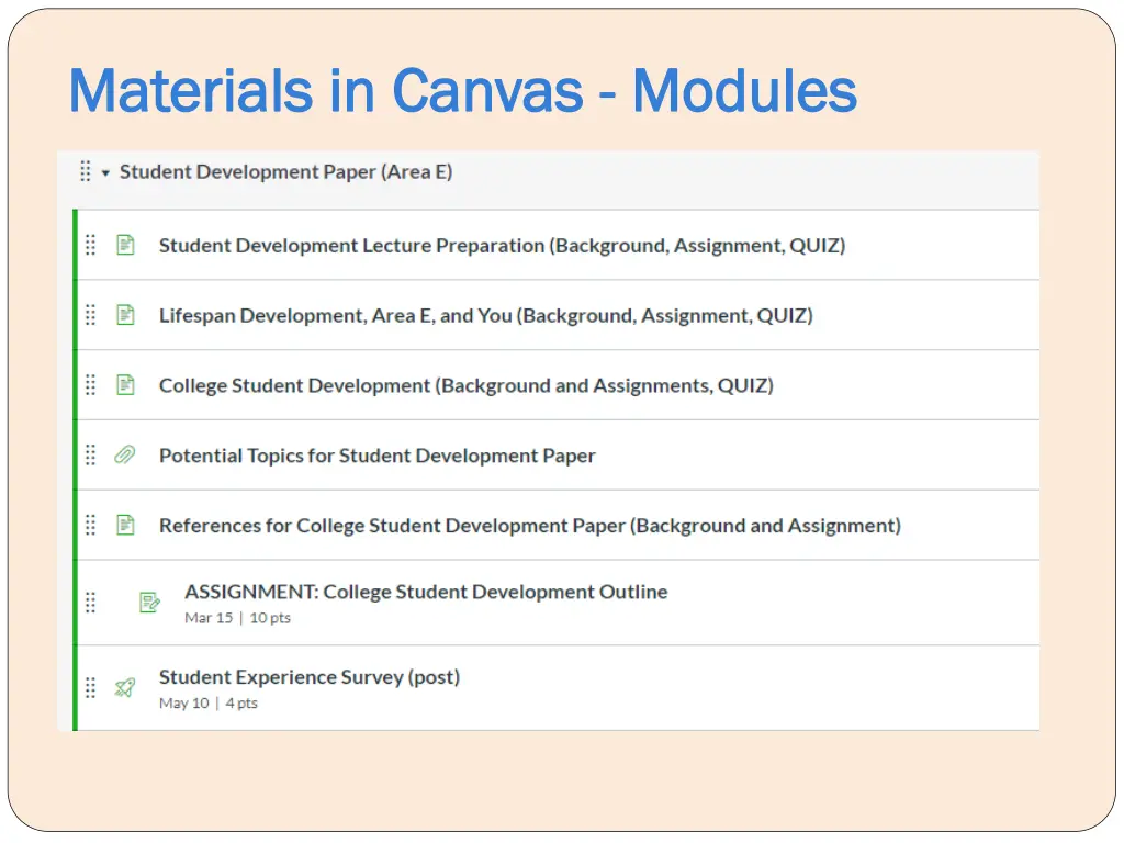materials in canvas materials in canvas modules