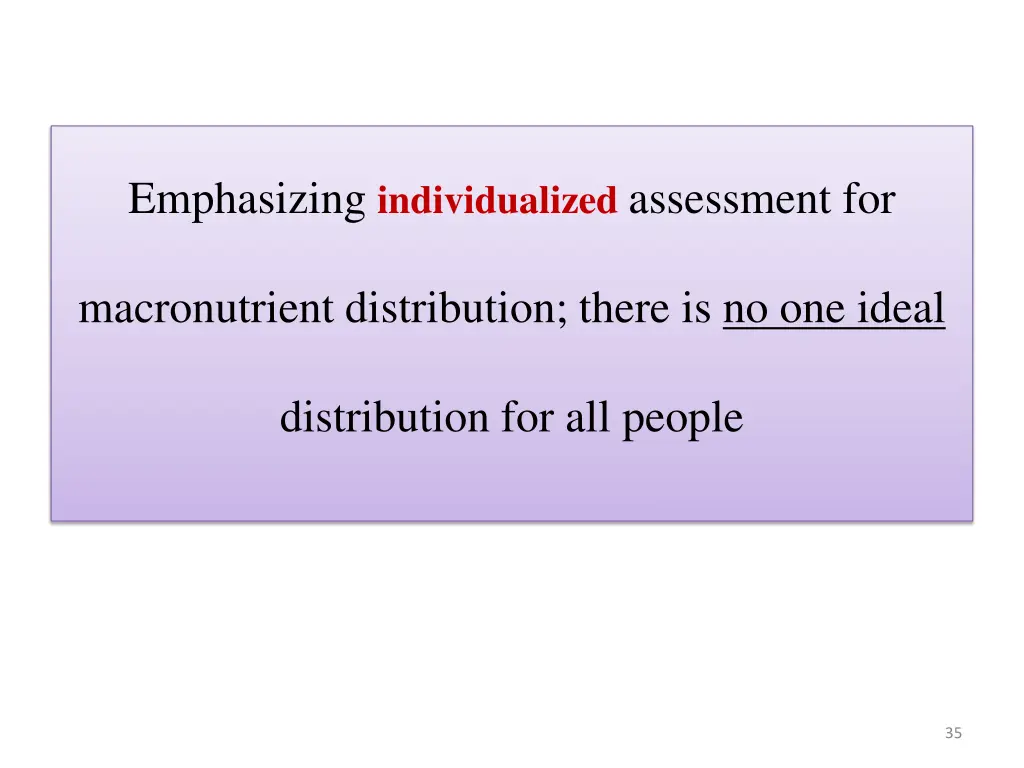 emphasizing individualized assessment for