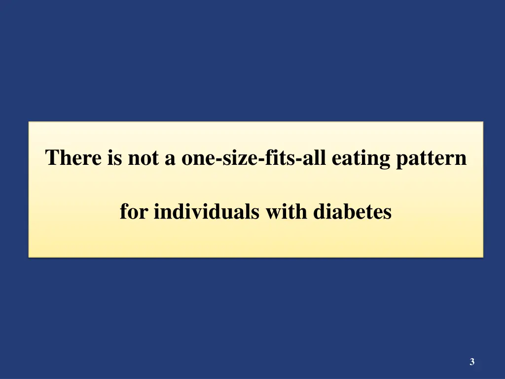 there is not a one size fits all eating pattern