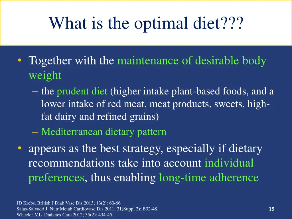 what is the optimal diet 2