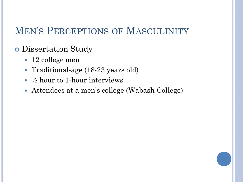 m en s p erceptions of m asculinity