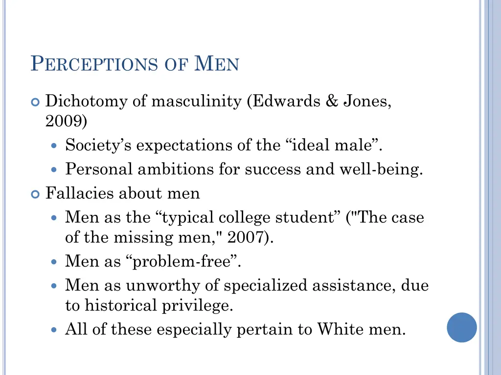 p erceptions of m en
