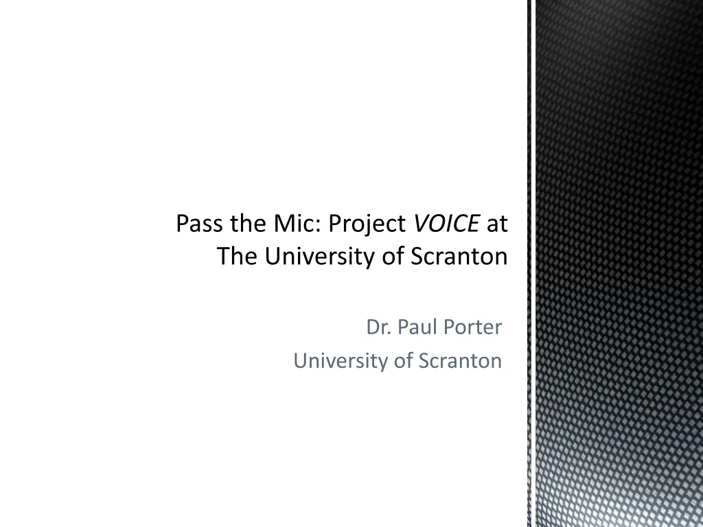 pass the mic project voice at the university