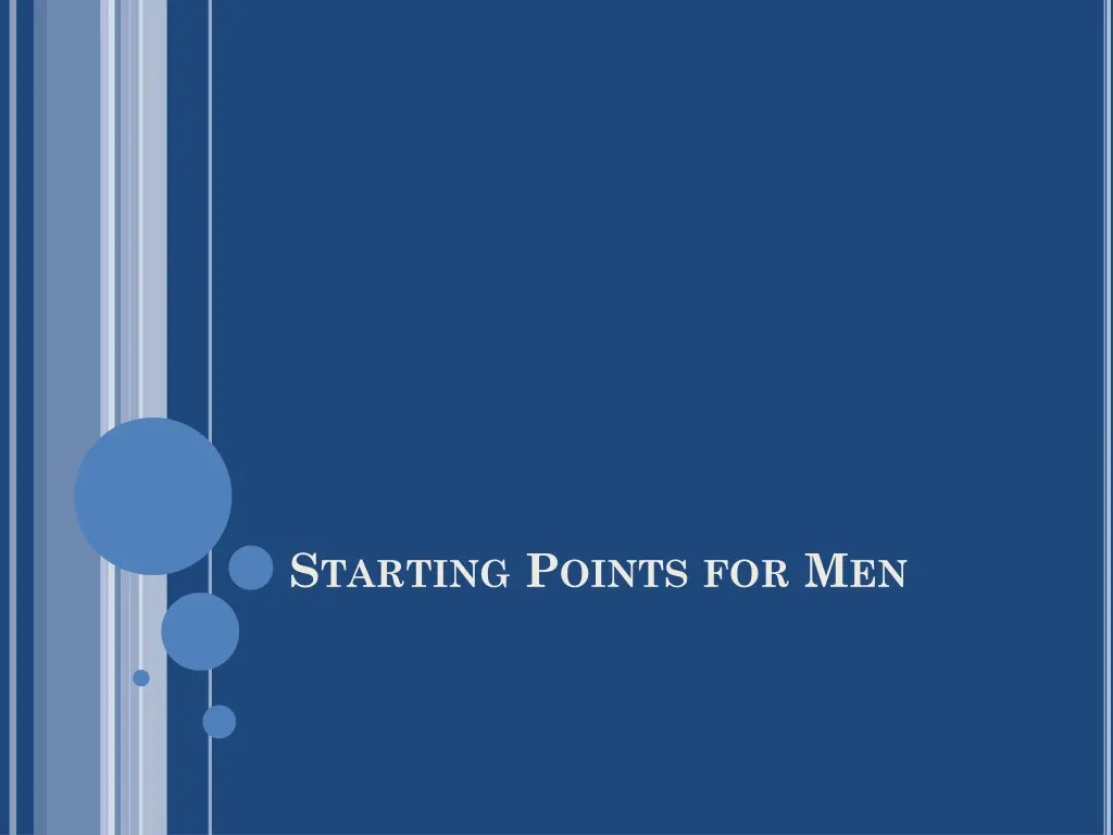 s tarting p oints for m en