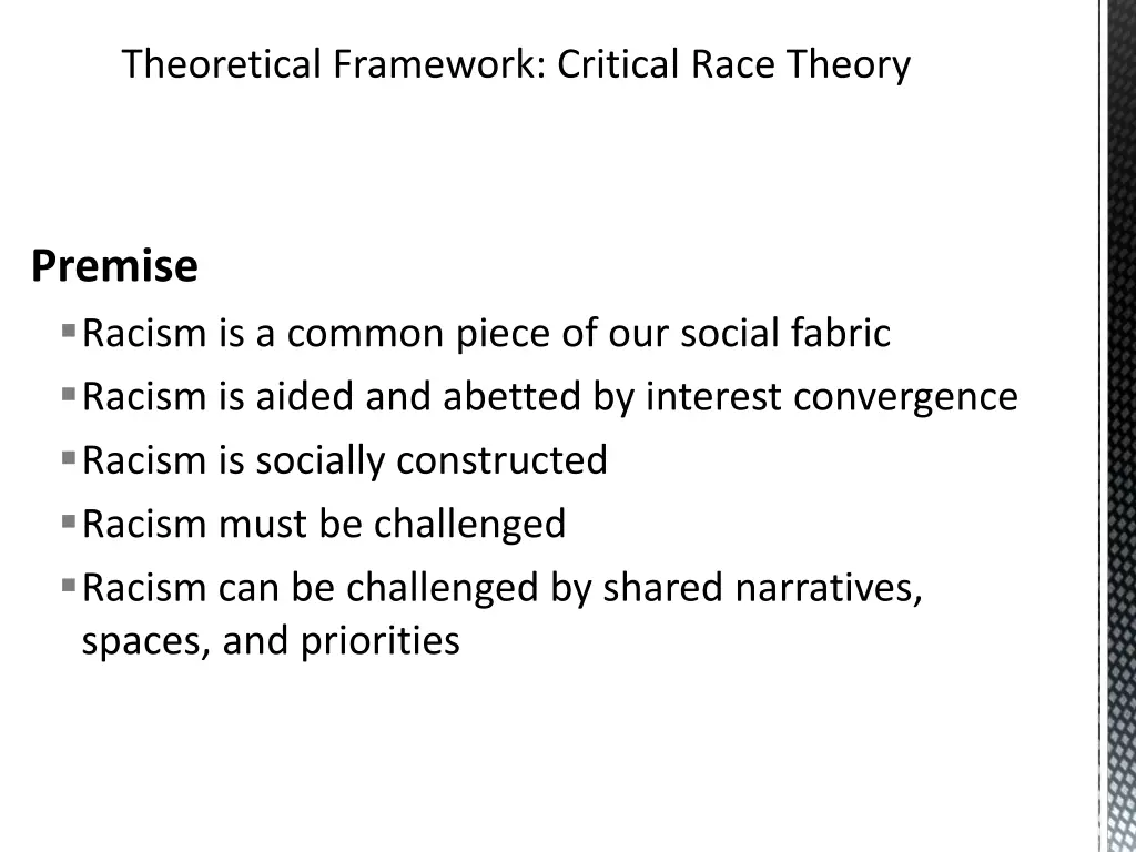 theoretical framework critical race theory
