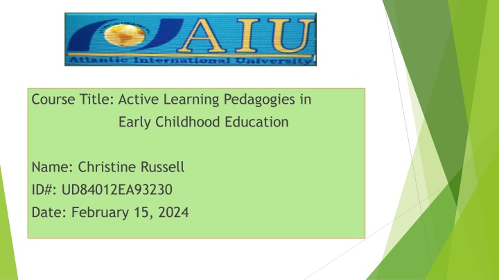 course title active learning pedagogies in early