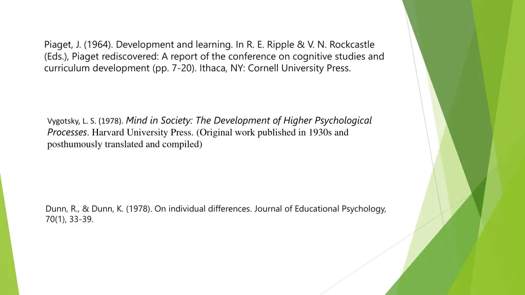 piaget j 1964 development and learning
