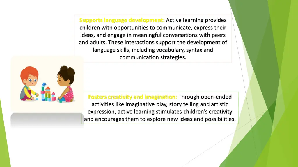 supports language development active learning