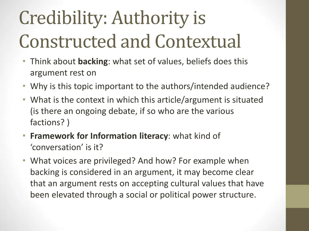 credibility authority is constructed