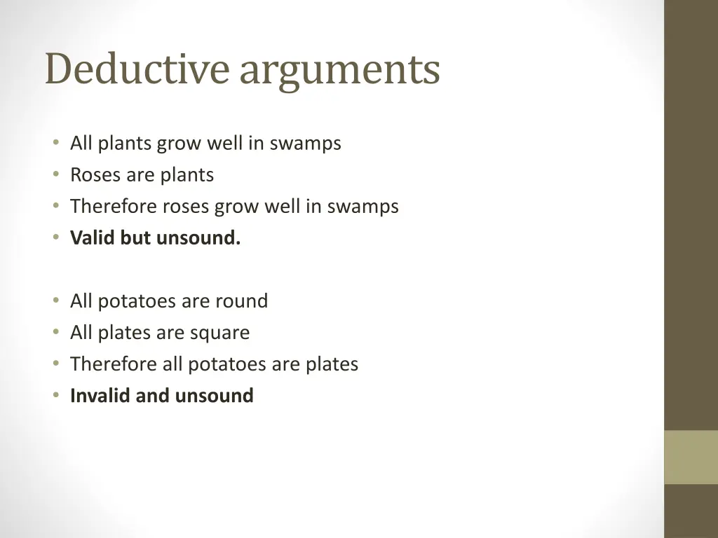 deductive arguments