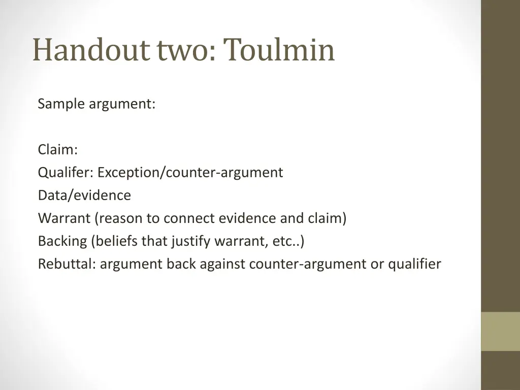 handout two toulmin