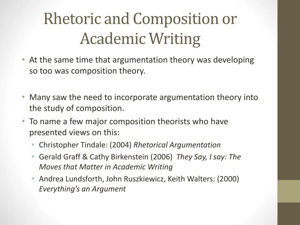 rhetoric and composition or academic writing