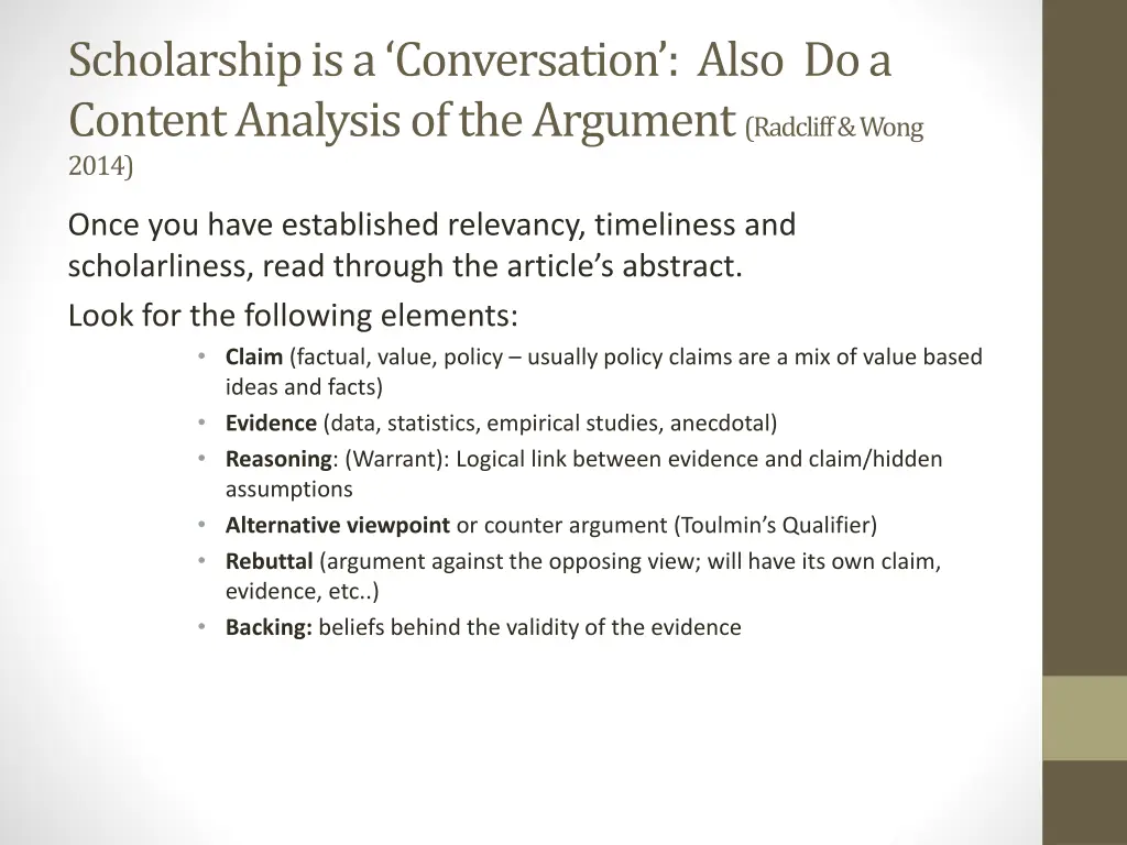 scholarship is a c onversation also do a content