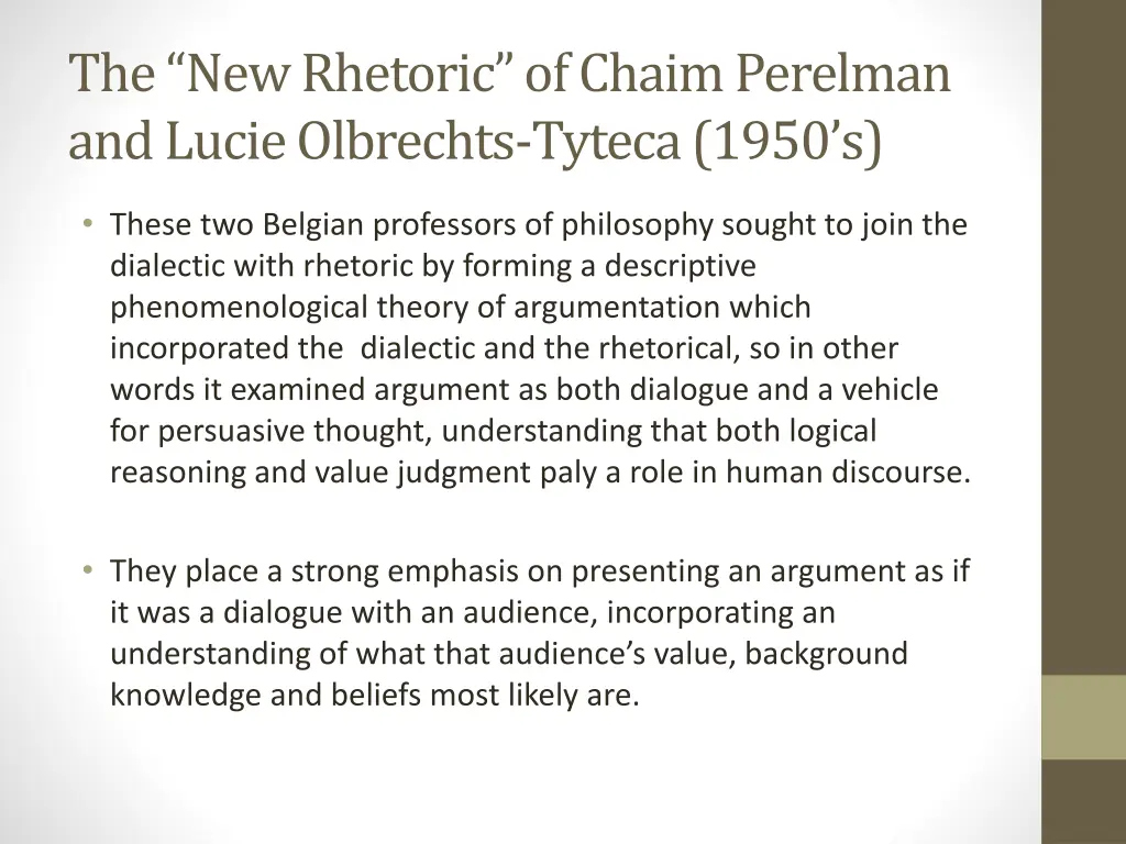 the new rhetoric of chaim perelman and lucie
